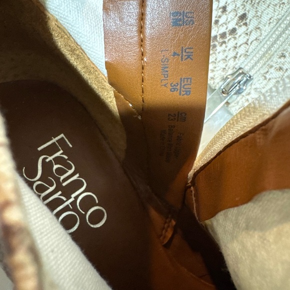 Franco Sarto Brown and Cream Ankle Booties with Snakeskin Pattern - Picture 9 of 9